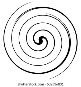 Spiral, twirl illustration. Abstract element with radial style and rotation effect