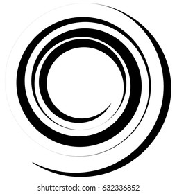 Spiral, twirl illustration. Abstract element with radial style and rotation effect
