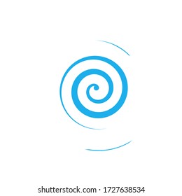 Símbolo creativo del ciclo de la forma giratoria. Icono de onda. Elemento de trazo de pincel espiral. Forma redonda. Ilustración vectorial de material aislado en fondo blanco.
