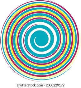 Spiral, twirl, whirl design element. Volute, helix, kink shape. Abstract vector illustration
