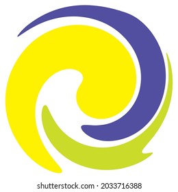 Spiral, twirl, whirl design element. Volute, helix, kink shape. Abstract vector illustration