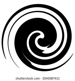 Spiral, twirl, whirl design element. Volute, helix, kink shape. Abstract vector illustration