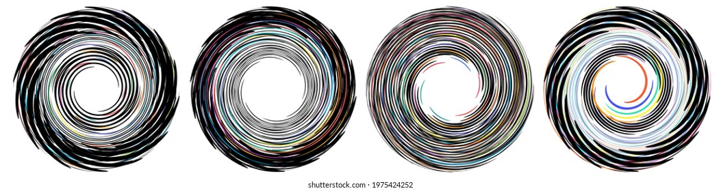 Spiral, twirl, whirlpool element vector illustration. Cochlear, helix, and volute