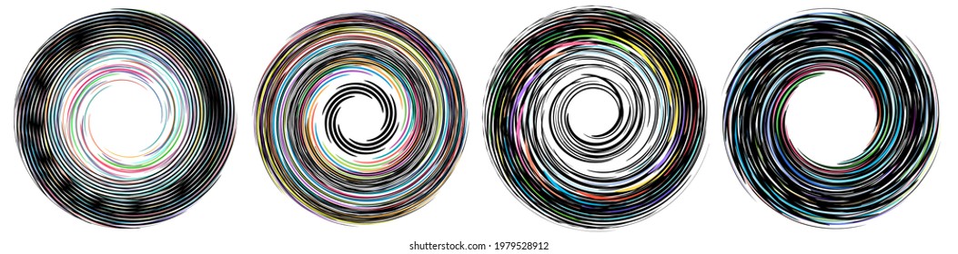 Spiral, twirl, whirlpool element vector illustration. Cochlear, helix, and volute