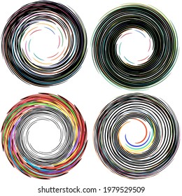 Spiral, twirl, whirlpool element vector illustration. Cochlear, helix, and volute
