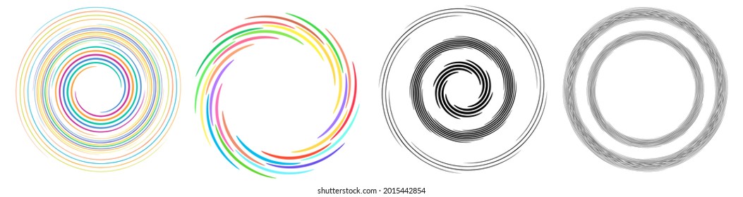 Spiral, twirl, whirlpool element vector illustration. Cochlear, helix, and volute