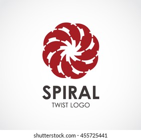 Spiral of twist decoration abstract vector and logo design or template motion art business icon of company identity symbol concept