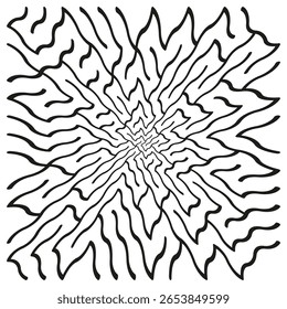 Spiral twisted pattern. Abstract line rotation. Optical illusion Vector. Dynamic swirl background