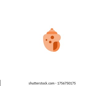 Icono plano del vector de espiral. Dibujo de emoji con conchas marinas aisladas 