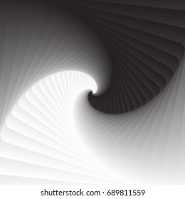 Spiral vector frame, black white color background. Trendy design element for round banner or poster.