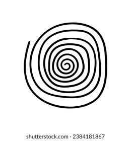 Spiral vector icon in doodle style. Symbol in simple design. Cartoon object hand drawn isolated on white background.