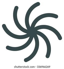 Spiral vector icon. Style is flat soft blue symbol, rounded angles, white background.