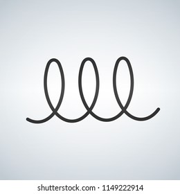 Spiral vector icon, swirl line outline simple style isolated