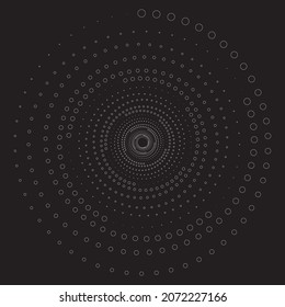 Spiral vector Illustration. Abstract swirl form with dots. Tornado vector illustration. Top view. Spiral background. Business spiral background. Technology spiral background. Swirl background
