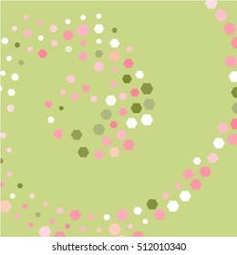 Spiral vector Illustration. Abstract swirl form with hexagons. Tornado vector illustration. Spiral background. Swirl background