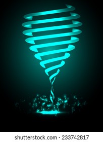 Spiral Vector illustration of blue abstract background with blurred magic neon light curved lines. wave. Technology background for computer graphic website internet. coil, storm
