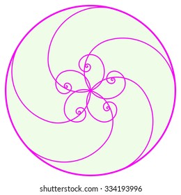 Spiral vector illustration, math art, logo design element