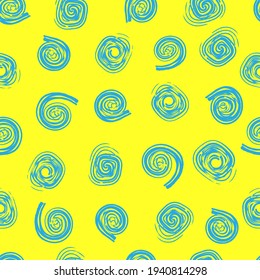 spiral vector seamless pattern. Simple swirling isolated elements