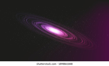 Spiral Violet Black hole on Galaxy background with Milky Way spiral,Universe and starry concept desig,vector