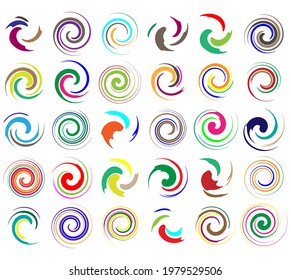 Spiral, volute, helix abstract vector illustration design element. Swirl, twirl, vortex element