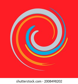 Spiral, volute, helix abstrakte Vektorgrafik Design Element. Drehmoment, Wirbelkörper
