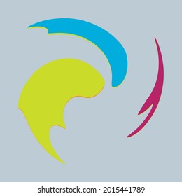 Elemento de diseño de ilustración vectorial abstracta espiral, volumétrica, helix. Swirl, twirl, elemento vórtice