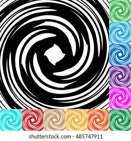 spiral, vortex background in many colors