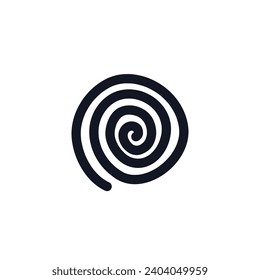 Spiral and vortex motion element Black isolated object Doodle brush textures Drawn swirl logo icon sign Abstract cartoon design Fashion print for clothes apparel card banner poster cover flyer sticker