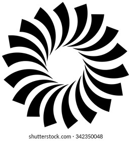 Spiral, vortex, swirl or twirl abstract monochrome graphic. Vector.