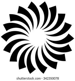 Spiral, vortex, swirl or twirl abstract monochrome graphic. Vector.