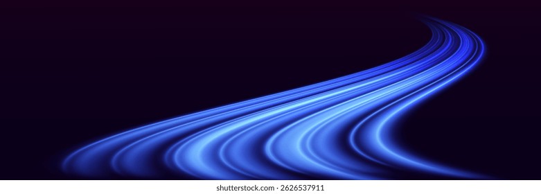 Spiral wave is like a road. High speed blue traffic lines.