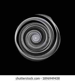 Spiral Wave Lines Abstract Background. Party Banner. Technology Wallpaper. Vector