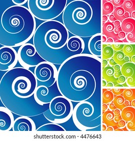 Spiral Wave Pattern with colorful gradients. Easy-edit layered file.