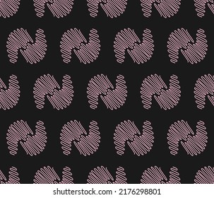Spiral wave yin and yang seamless pattern. Suitable for web design, textiles, postcards, wrapping paper, covers. Used black and pink colors. Vector illustration