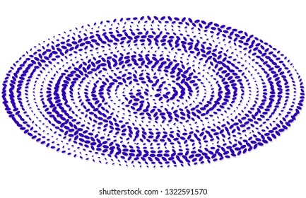 Spiral waves from blue ellipses. Concentric circles