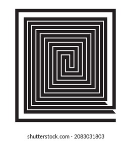 Diseño de líneas onduladas espirales.  El concepto de profundidad y distancia, imágenes vectoriales 