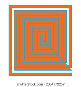 Spiral wavy line design.  The concept of depth and distance , vector illustration image eps 