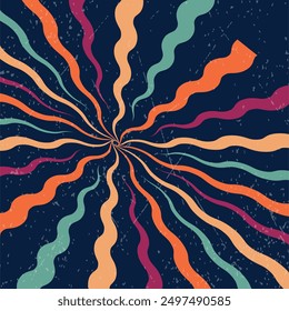 Spiral Wavy Retro in Black Background