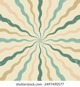 Spiral Wavy Retro in Cream Background