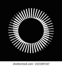 Spiral with white lines as dynamic abstract vector background or logo or icon, tattoo. Yin and Yang symbol.