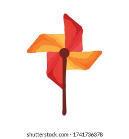 spiral wind toy flat style icon vector illustration design