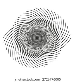 Spiral wire vortex. Tunnel line twist. Abstract spin Vector. Geometric rotation deep. EPS 10.