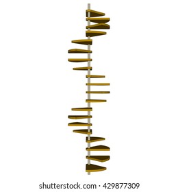 Spiral wooden staircase. Vector illustration.