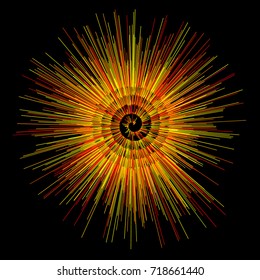 Spiral. Yellow  abstract swirl, rays radial stylish background. Glowing Spiral. Glowing rays.
