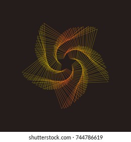A spiral yellow star on dark background