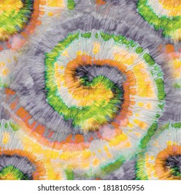 Spiral Yellow Swirl. Vector Tie Dye Shirt. Orange Autumn Pattern. Summer Brush Summer. Gray Swirl Background. Summer Dyed Tie Dye. Circle Grunge Print. Saturated Abstract Tie Dye. Vector 1960 Pattern