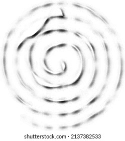 Spiral_6 in halftone dots effect style. Vector.