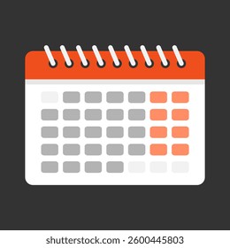 Spiral-bound calendar for planning. Flat style vector illustration emphasizing concepts of time management, productivity, and organization - Powered by Shutterstock - Get 15% off with code: PIKWIZARD15