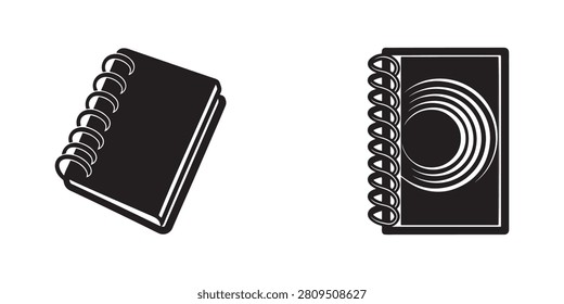 spiralbound notebooks with clean design and abstract cover illustration for stationery and branding use