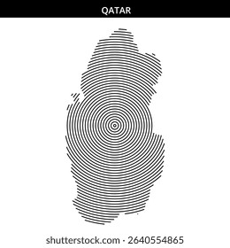Spiraled lines form a striking representation of Qatar's outline.